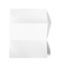 Image showing Blank folded White A4 paper sheet mockup template