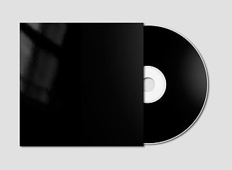 Image showing Black CD - DVD mockup template isolated on Grey