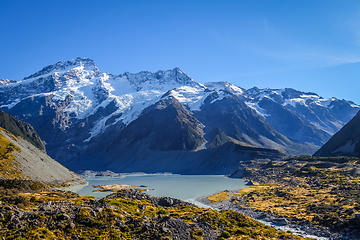 Image showing Glacial lake in Hooker Valley Track, Mount Cook, New Zealand