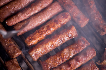 Image showing delicious grilled meat on barbecue