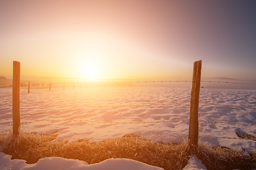 Image showing winter landscape during sunset