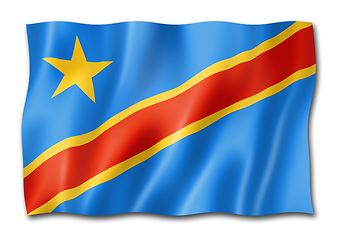 Image showing Democratic Republic of the Congo flag isolated on white