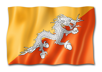 Image showing Bhutan flag isolated on white