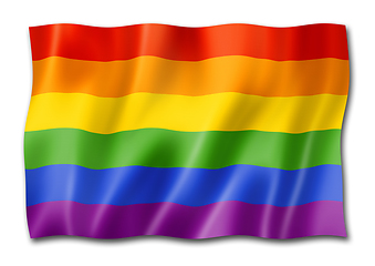 Image showing Rainbow gay pride flag isolated on white