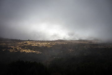 Image showing Dark clouds in New Zealand alps