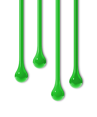 Image showing Green ink drops