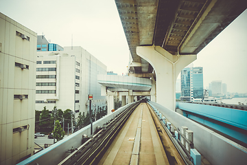 Image showing Monorail on Rainbow bridge, Tokyo, Japan