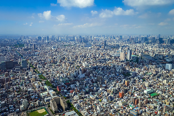 Image showing Tokyo city skyline aerial view, Japan