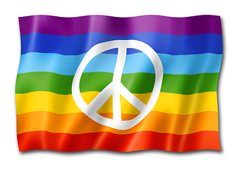 Image showing Rainbow peace flag isolated on white