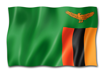 Image showing Zambian flag isolated on white