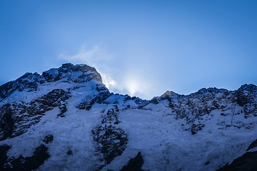 Image showing Glacier in Hooker Valley, Mount Cook, New Zealand