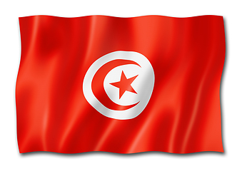 Image showing Tunisian flag isolated on white