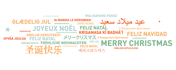 Image showing Merry christmas card from the world