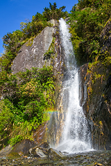 Image showing Franz Josef glacier waterfalls, New Zealand