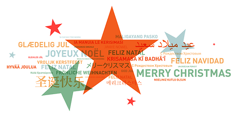 Image showing Merry christmas card from the world