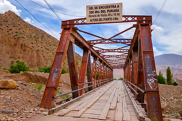 Image showing Old bridge in Tilcara, Argentina