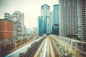 Image showing Monorail in Tokyo city, Japan