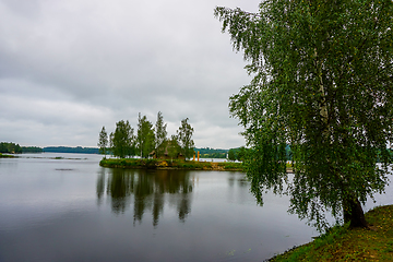 Image showing View of little island in river Daugava, Latvia.