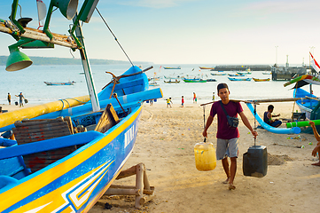 Image showing  Bali fisher man work Indonesia