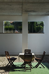 Image showing Coffee table in the patio