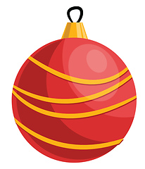 Image showing Red and yellow christmas decoration ball vector illustration on 