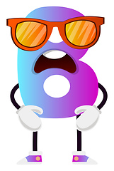 Image showing Purple letter B with sunglasses vector illustration on white bac