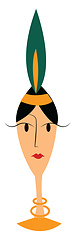 Image showing Girl in traditional gold costume vector or color illustration