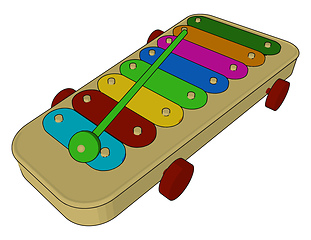 Image showing A toy glockenspiel cartoon vector or color illustration