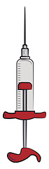 Image showing A injection syringe vector or color illustration