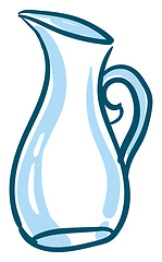 Image showing Clipart of a blue-colored glass pitcher vector or color illustra