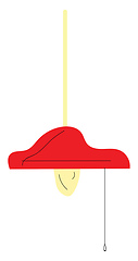 Image showing Red lamp with lit bulb vector illustration on white background