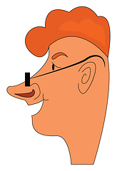 Image showing Caricature of ginger boy smilling vector illustration on white b