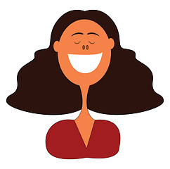 Image showing Smiling woman illustration vector on white background illustrati