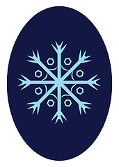 Image showing Snowflakes over oval-shaped blue background vector or color illu