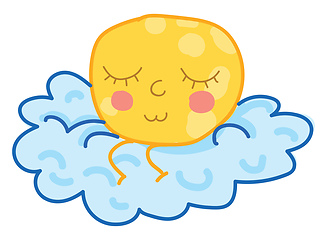 Image showing A moon on a cloud vector or color illustration