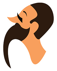 Image showing Man with black stylish beard vector or color illustration