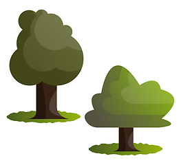 Image showing Couple of green trees vector illustration on white background