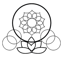 Image showing A beautiful lotus shaped mandala tattoo design symbolizing spiri