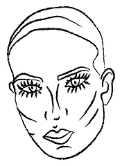 Image showing Woman with long eyelashes vector or color illustration