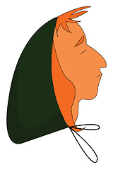 Image showing A man in green-colored hood vector or color illustration