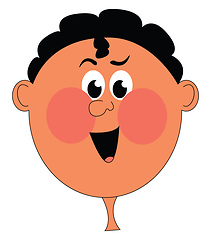 Image showing Clipart of a boy with red cheeks vector or color illustration