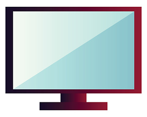 Image showing Purple and blue desktop monitor vector illustration on a white b