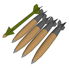 Image showing 3D vector illustration on white background  of various army miss