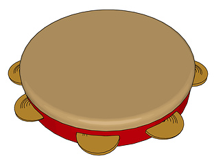Image showing tambourine a musical instrument vector or color illustration