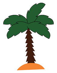 Image showing Painting of a palm tree set on an isolated white ground vector o