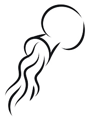 Image showing Simple black and white tattoo sketch of aquarius horoscope sign 