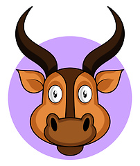 Image showing Cartoon brown deer vector illustration on white backround