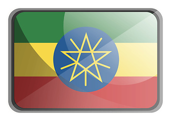 Image showing Vector illustration of Ethiopia flag on white background.