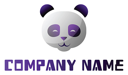 Image showing Purple and white panda head as a company logo vector illustratio