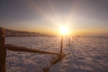 Image showing winter landscape during sunset